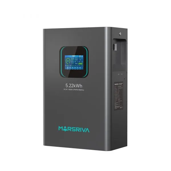 باتری لیتیومی 5.1 کیلووات ساعت 102 آمپر 51.2 ولت برند MARSRIVA مدل MR-LFP48-100-WMD