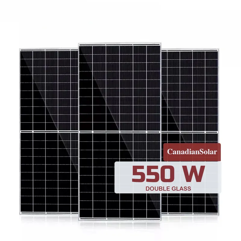 پنل خورشیدی 550 وات مونو کریستال بایفشیال برند Canadian مدل CS6W-550MB-AG