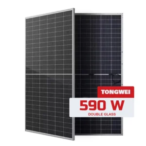 پنل خورشیدی 590 وات مونو کریستال بایفشیال برند Tongwei با تکنولوژی N-Type