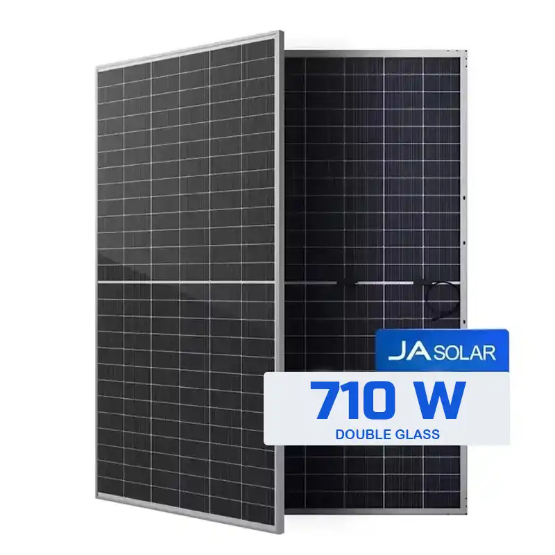 پنل خورشیدی 710 وات مونوکریستال بایفشیال برند JA solar مدل JAM66D46 -710/LB