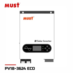سانورتر 3.6 کیلووات برند MUST مدل PV18-3624 ECO با شارژر 100 آمپر MPPT